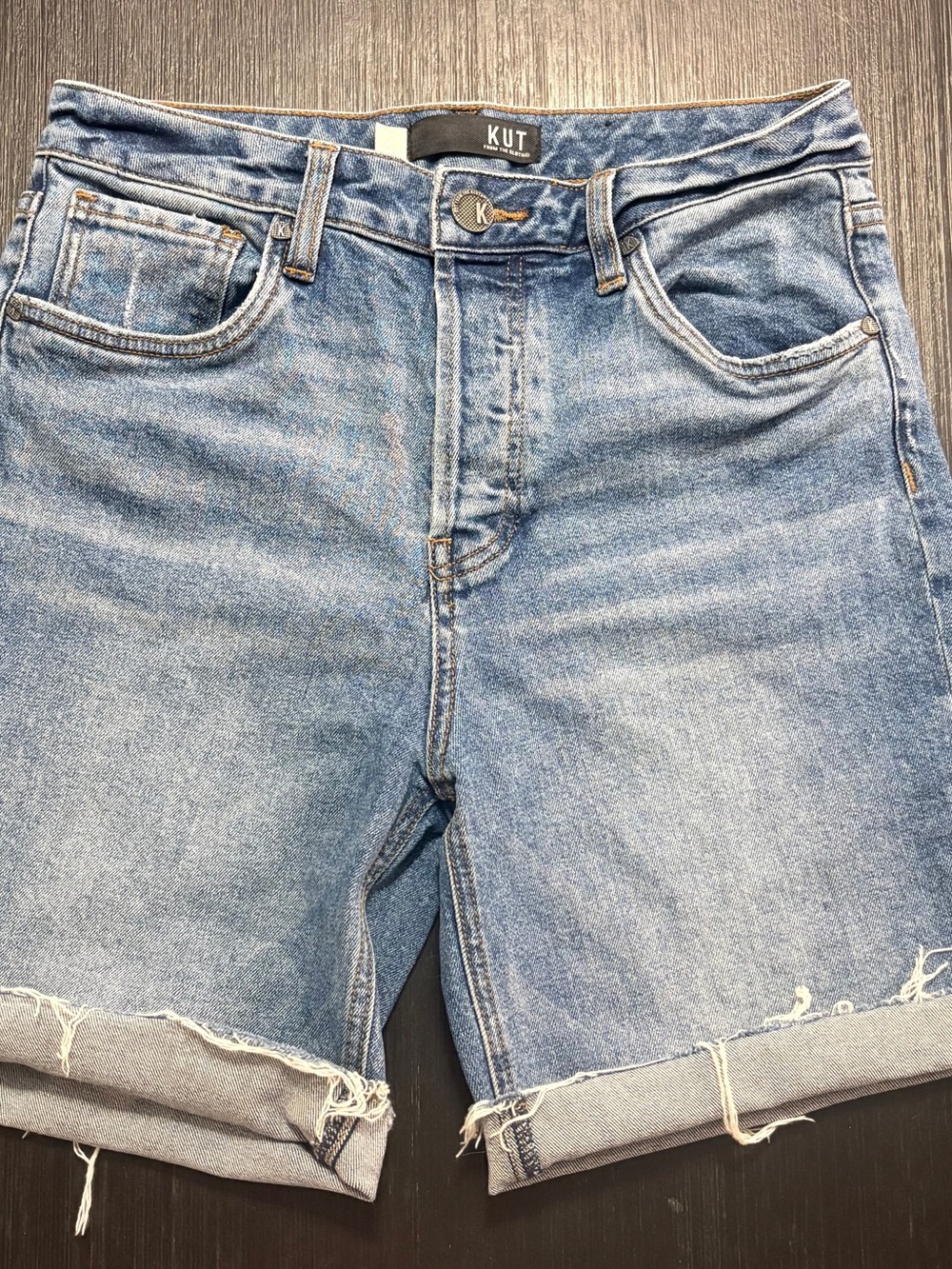 Kut from the Kloth Blue Denim Shorts with Contrast Stitching